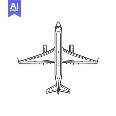 Aset desain premium: An overhead view of a large passenger jet airplane