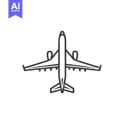 Popular premium asset: An overhead view of an airplane design on white background