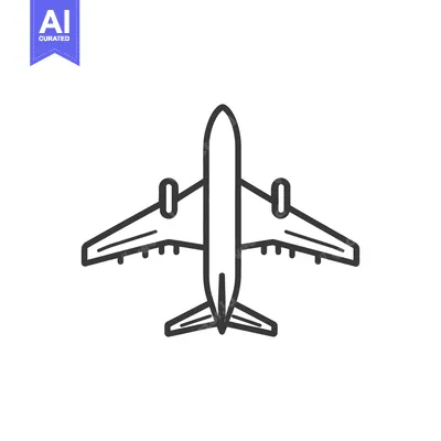 Popular premium asset: An overhead view of an airplane design illustration concept