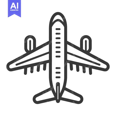 Popular premium asset: A simple illustration depicting an airplane in a top down perspective