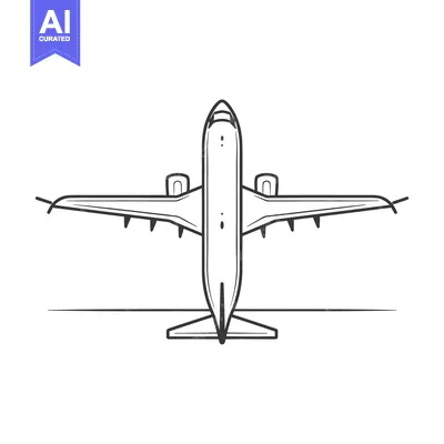 Premium design asset: An Overhead View Of A Commercial Jetliner On A Runway
