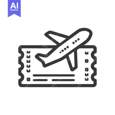 Airplane Ticket Icon: Minimalist Design for Travel and Flight