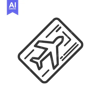 Premium design asset: Minimalist Airplane Ticket Icon: Modern Travel Symbolism