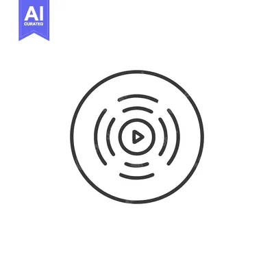 Premium design asset: Minimalist Play Button Icon with Concentric Rings, Modern Design