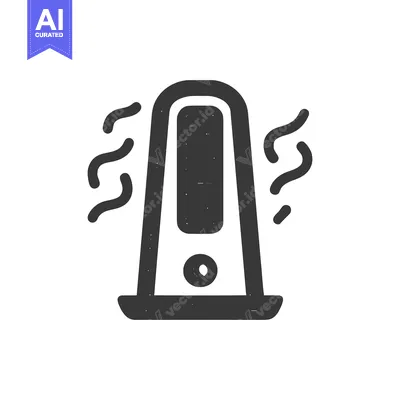 Distressed Icon of a Portable Space Heater with Heat Waves