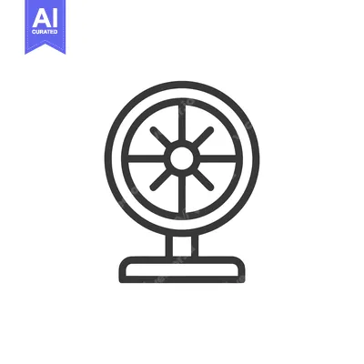 Simple Line Art of a Spinning Wheel