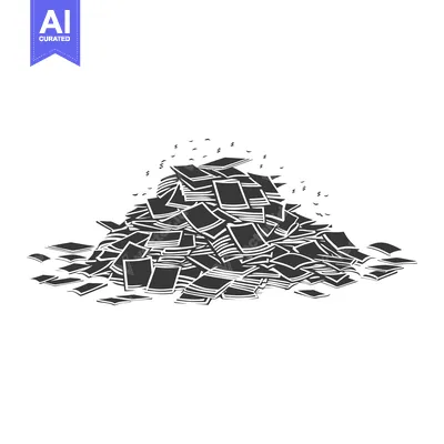 Aset premium populer: A Large Pile of Books with a Few Dollars Flying Around