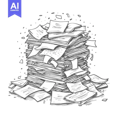 A Large Stack of Papers With Some Falling Off
