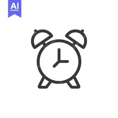 Aset desain premium: Simple Alarm Clock Icon: Minimalist Design, Time Concept, Isolated on
