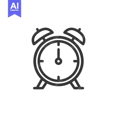 Aset premium populer: Simple, Modern Alarm Clock Icon in Monochrome Style