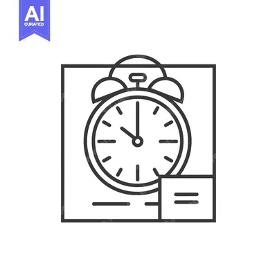 Aset premium populer: Alarm Clock Icon with Menu Symbol Inside Square Frame