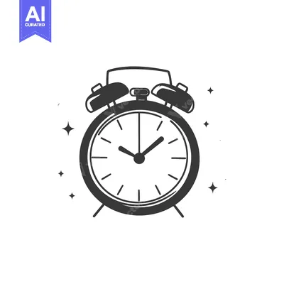 Aset desain premium: A graphic illustration of an old fashioned analog alarm clock