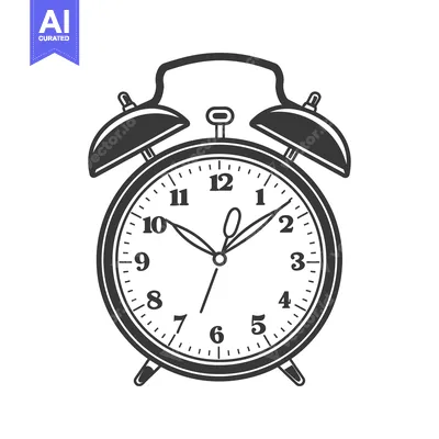 Popular premium asset: A Classic Vintage Alarm Clock Depicted In Black And White
