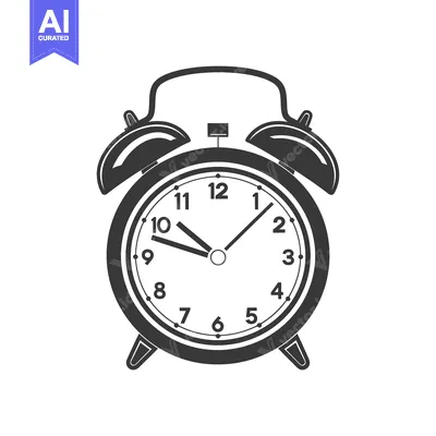 Popular premium asset: An illustrated black and white image of a classic alarm clock