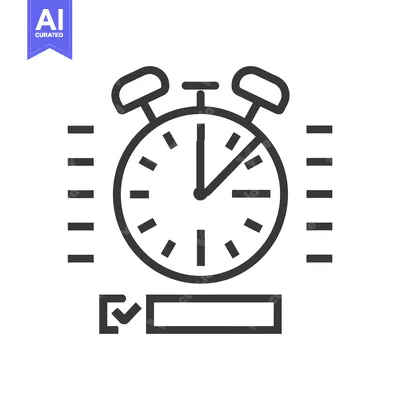 Aset desain premium: Alarm Clock with Check Mark and Empty Box