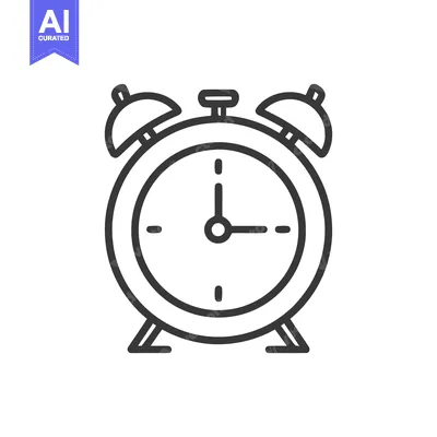 Aset premium populer: Simple Line Art Alarm Clock Icon