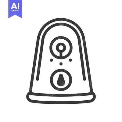 Aset premium populer: A geometric illustration of a security device with two circular compon