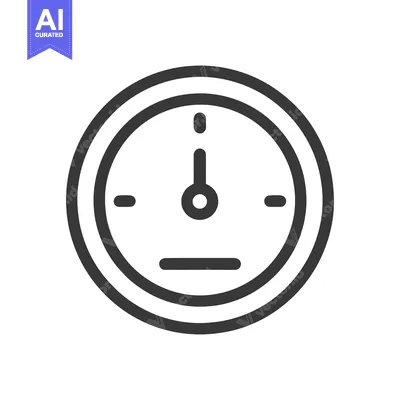 Aset premium populer: Minimalist Clock Icon: Simple Time Representation on White Background.