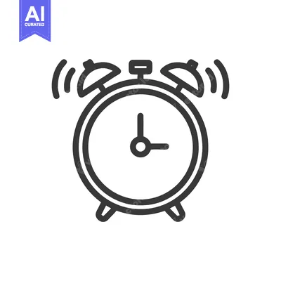 Aset premium populer: Ringing Alarm Clock Icon: Simple Black and White Illustration.
