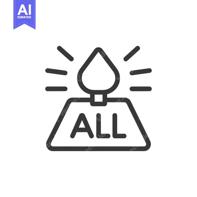 Aset desain premium: An icon depicting a person with the word all on their body
