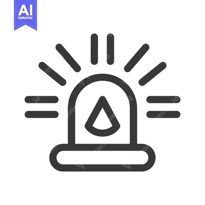 Aset desain premium: A graphical representation of a warning or emergency siren