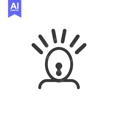 Aset desain premium: A person icon with a lock head and radiant light rays