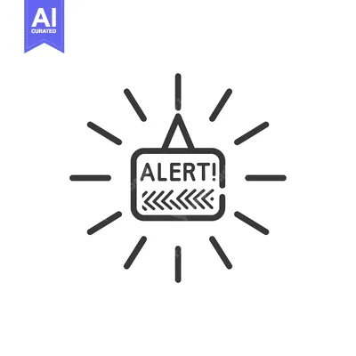 Alert Sign with Rays and Chevron Pattern