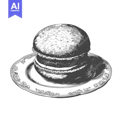 Premium design asset: A Delicious Double Macaron on an Ornate Plate