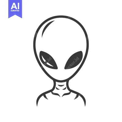 Aset premium populer: An illustrative black and white image depicting an extraterrestrial be