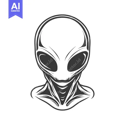 Popular premium asset: A stylized black and white depiction of an extraterrestrial face
