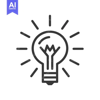 Aset desain premium: A Lightbulb with Radiating Rays, Representing an Idea or Inspiration