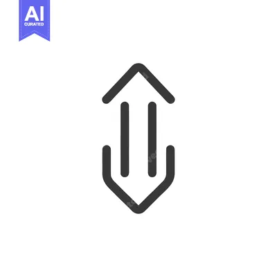 Aset desain premium: Abstract Up and Down Arrow Icon, Minimalist Design on White Background