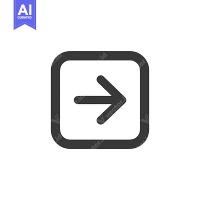 Aset desain premium: Modern Right Arrow Icon in Square: Direction, Progress, Navigation, Si