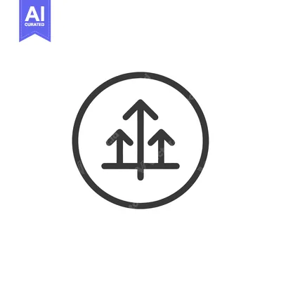 Aset desain premium: Three Upward Arrows in a Circle, Simple Vector Graphic