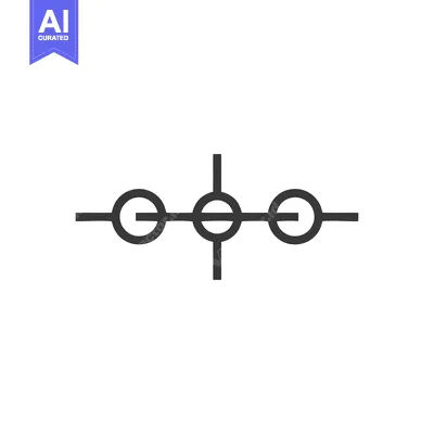 Aset desain premium: Schematic Symbol: Three Circles Connected by Lines, Technical Diagram