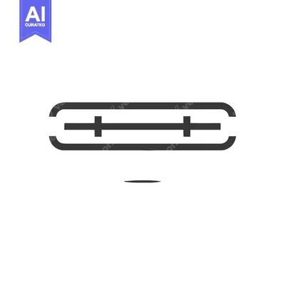 Premium design asset: Minimalist Abstract Barbell Icon:  Grey on White, Simple Fitness Symbo