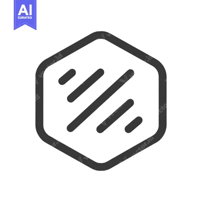 Aset premium populer: Abstract Hexagon Logo: Minimalist Geometric Design with Parallel Lines