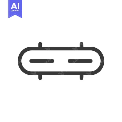 Aset desain premium: Minimalist Black Line Art: Capsule with Horizontal Lines and Extension