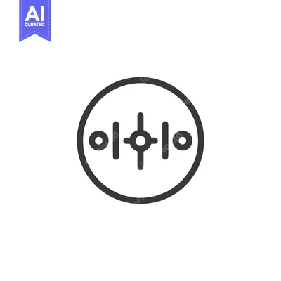 Aset desain premium: Audio Equalizer Icon: Circular Design with Vertical Bars and Knobs