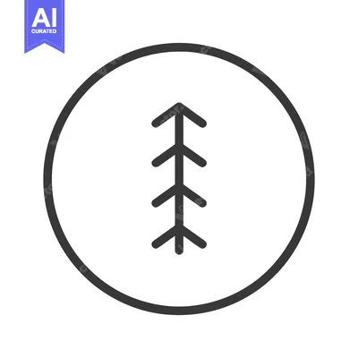 Aset desain premium: Minimalist Tree Icon in Circle, Simple Forest Symbol, Black and White