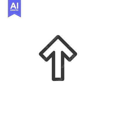 Aset desain premium: Bold Upward Arrow Icon: Simple, Modern Navigation Symbol on White