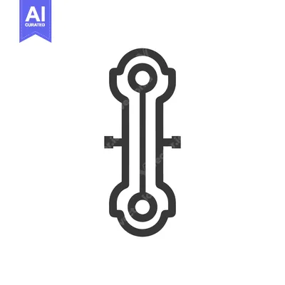 Aset desain premium: Minimalist Icon of Stylized Connecting Rod with Circular Ends