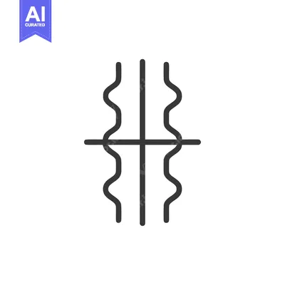 Aset premium populer: Minimalist Symbol: Abstract Wavy Lines Intersecting in Geometric Desig
