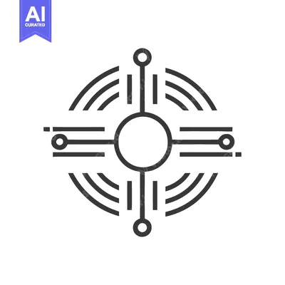 Popular premium asset: Abstract Circular Tech Icon with Lines and Nodes on White Background