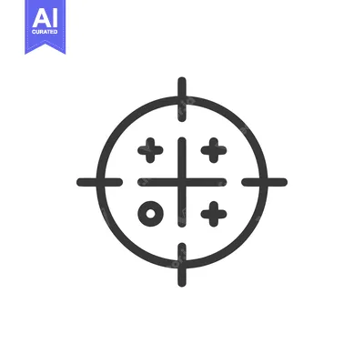 Aset premium populer: Tic-Tac-Toe Target: Minimalist Game Icon with Crosshairs and Symbols