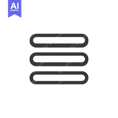 Aset desain premium: Hamburger Menu Icon: Simple Dark Gray Lines on White Background