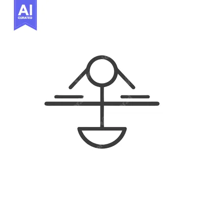 Minimalist Icon: Abstract Symbol with Circle, Lines, and Semicircle on