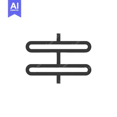 Aset premium populer: Minimalist Icon of Parallel Plates with Connecting Lines on White Back