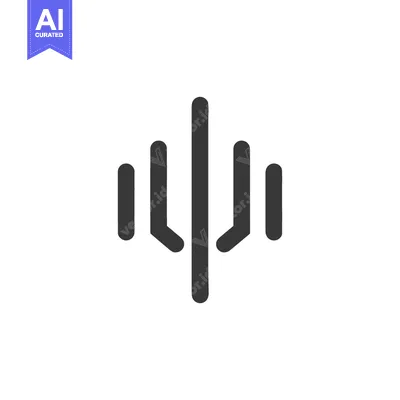 Aset desain premium: Minimalist Cactus Icon: Symmetrical Design on White Background