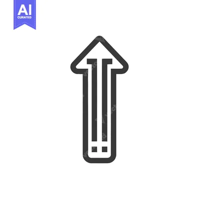 Aset desain premium: Minimalist Arrow Icon with Parallel Lines and Rounded Edges on White B